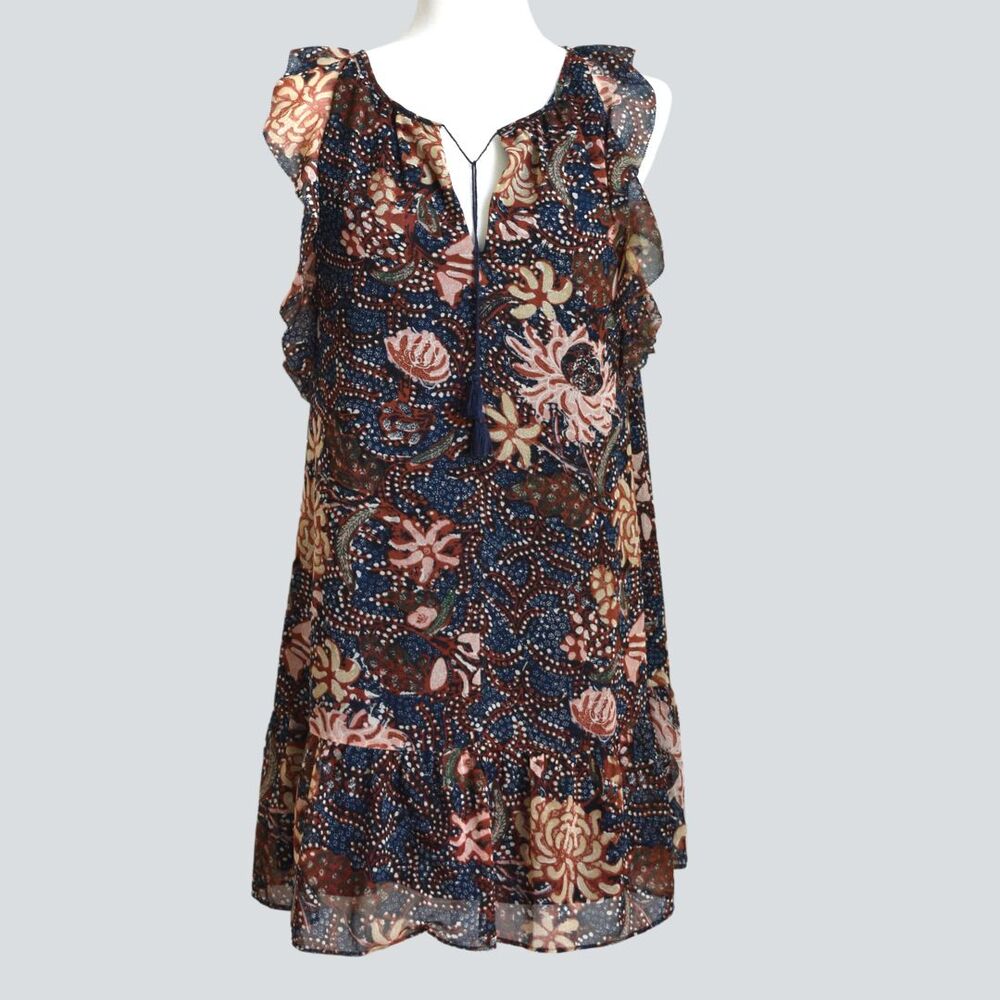 MADEWELL Women's Lily Ruffle Dress in Sea Floral Size XXS